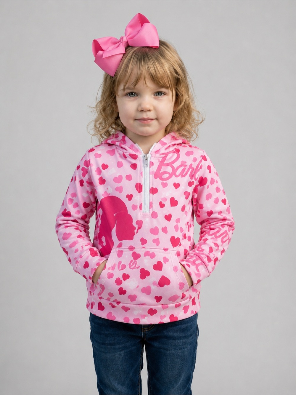 BRAND NEW WITH TAGS Girl's Barbie Lover's Dream Pink Heart Hoodie Pullover